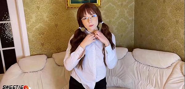  Teacher Fuck Sexy Student in Stockings - Facial